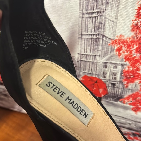 Steve Madden Gonzo Sz 10M Black Stiletto Heels with Ankle Strap 5-1/4” heel - Picture 4 of 11